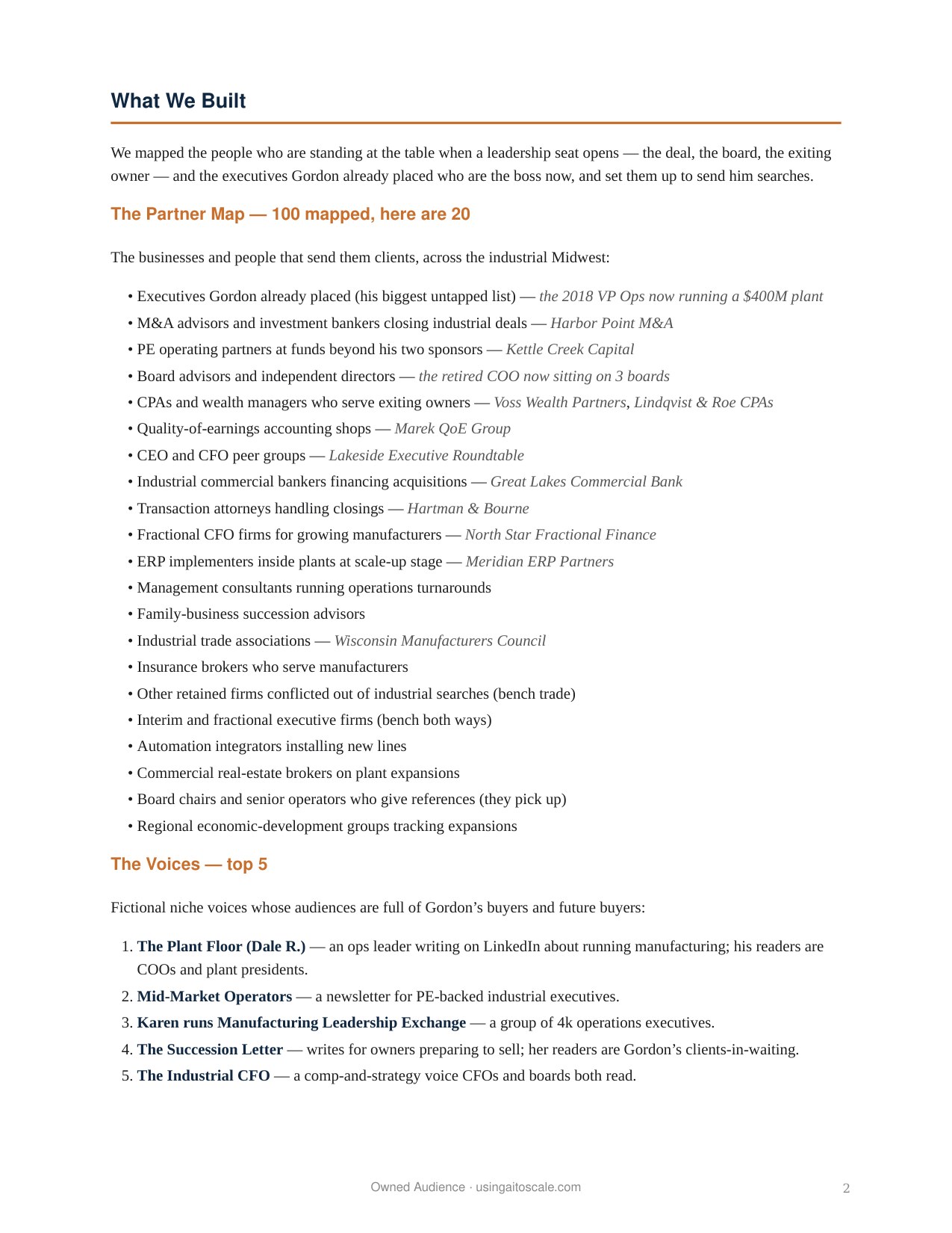Executive Search Firm — 90-Day Case Study — page 2