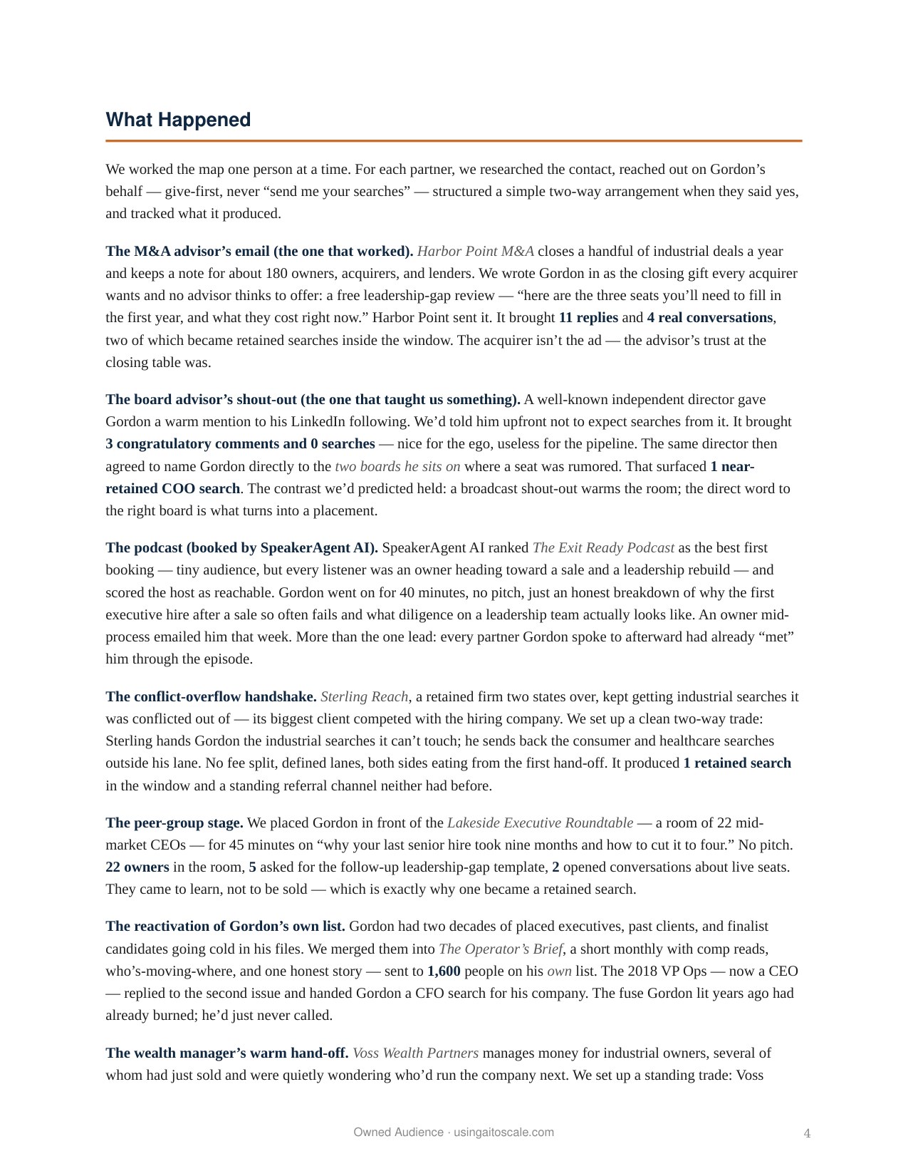Executive Search Firm — 90-Day Case Study — page 4