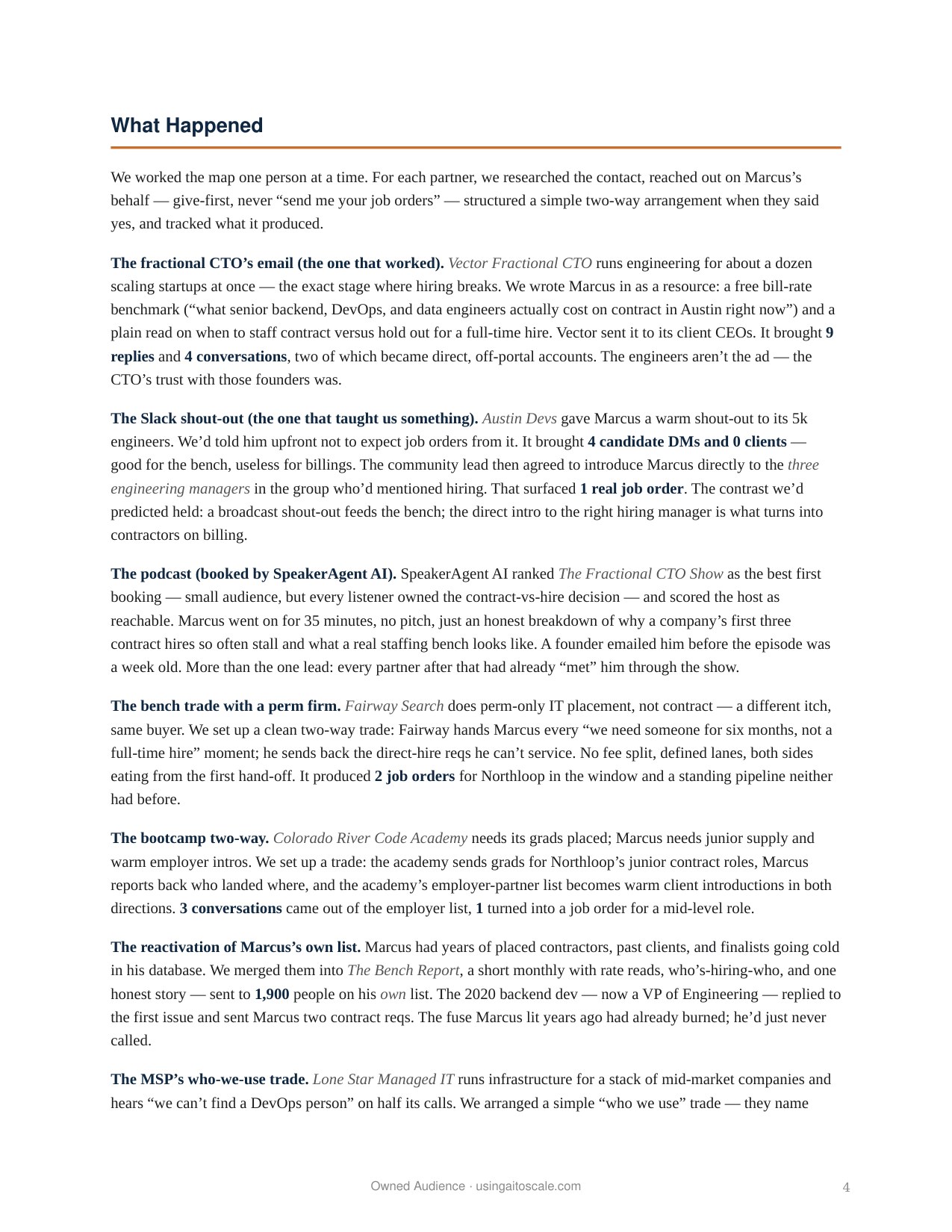 IT Staffing Firm — 90-Day Case Study — page 4
