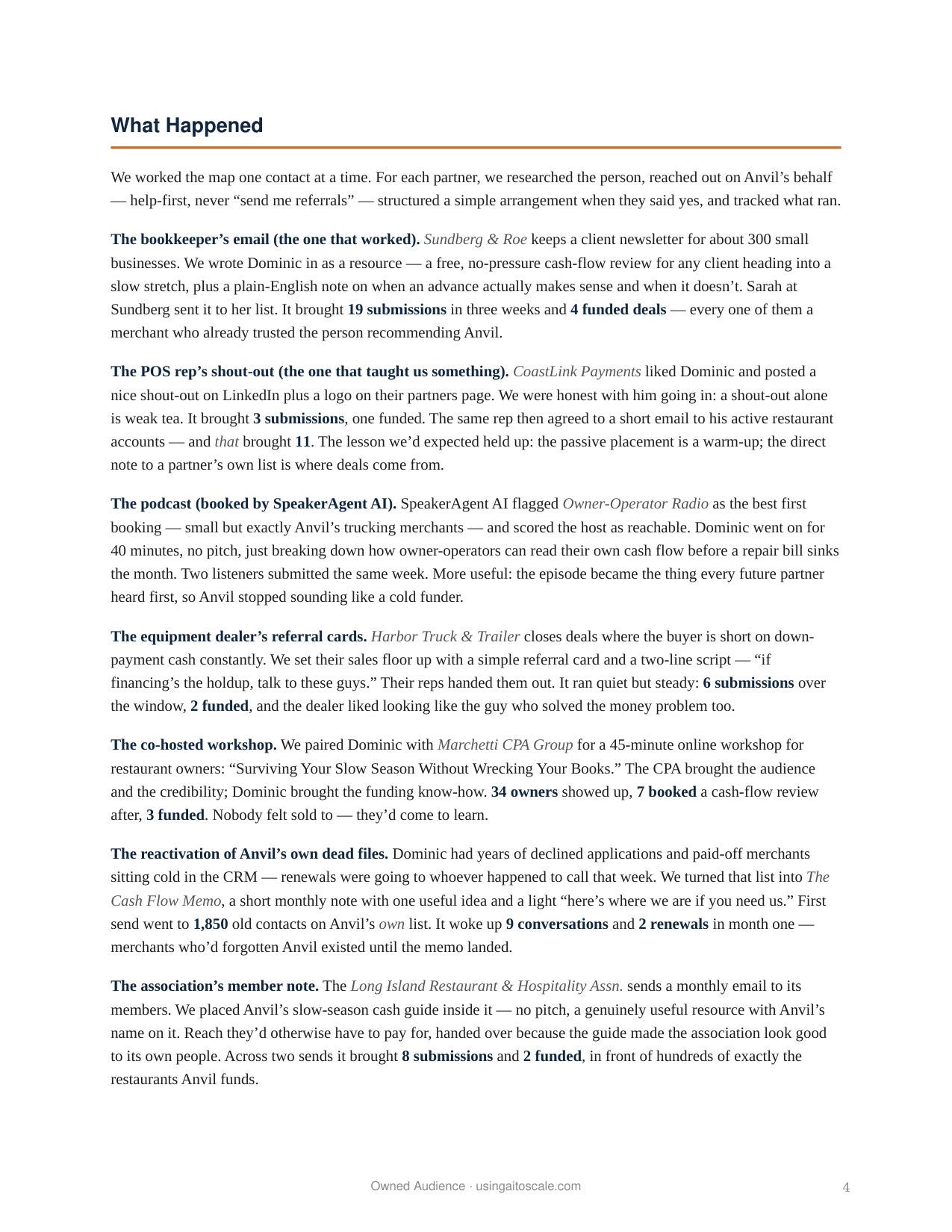 Merchant Cash Advance — 90-Day Case Study — page 4